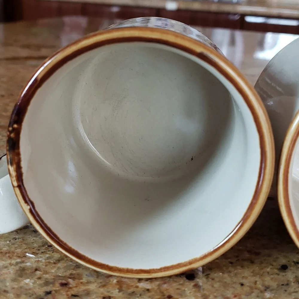 Vintage Floral JMP Casualstone Korea Coffee Mug Cup, Set of 2